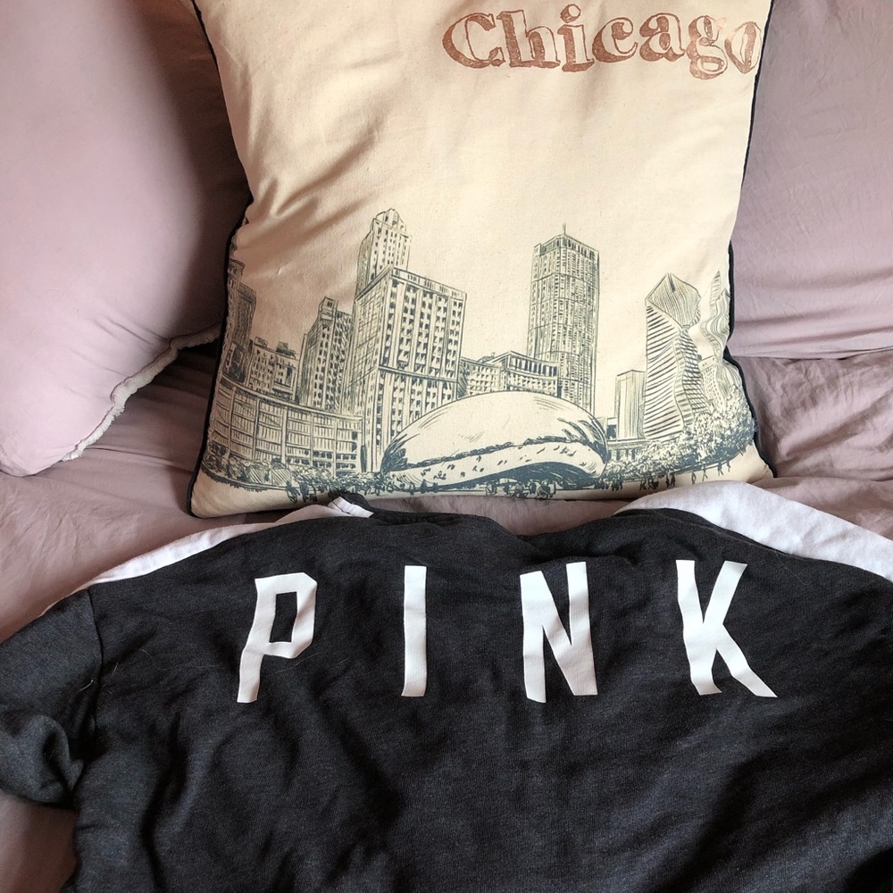 Pink front lace up sweatshirt